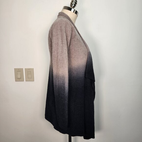 Barefoot Dreams Bamboo Chic Lite Cardigan Sweater S/M Gray Blue Ombre Open Front - Picture 4 of 9